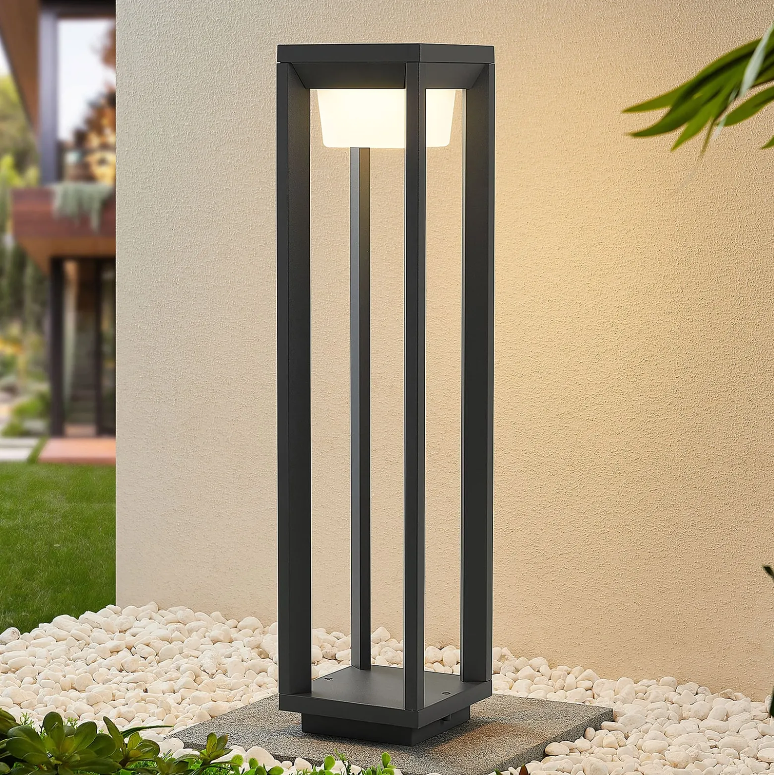 Prios LED-Wegeleuchte Gamion, 60 cm, anthrazit, Metall, IP54