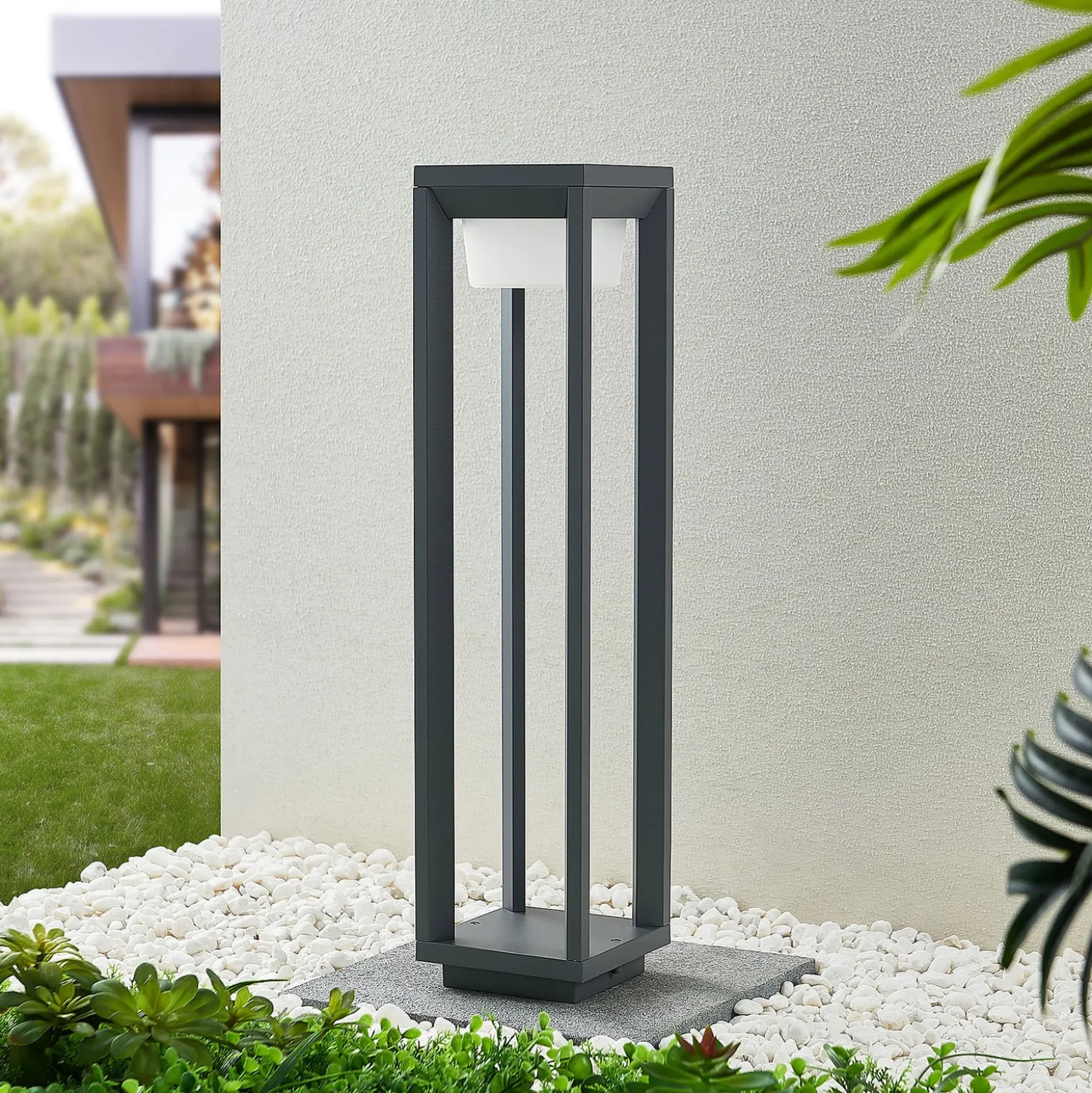 Prios LED-Wegeleuchte Gamion, 60 cm, anthrazit, Metall, IP54
