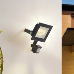 Prios Maikel LED-Außenstrahler, 20W, 1620lm, Metall, Sensor