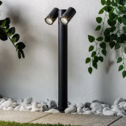 Prios Wegeleuchte Tulimar, 2-flg., 60cm, Metall, IP65