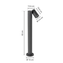 Prios Wegeleuchte Tulimar, 1-flg., 60cm, Metall, IP65