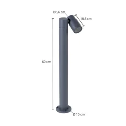 Prios Wegeleuchte Tulimar, 1-flg., 60cm, Metall, IP65