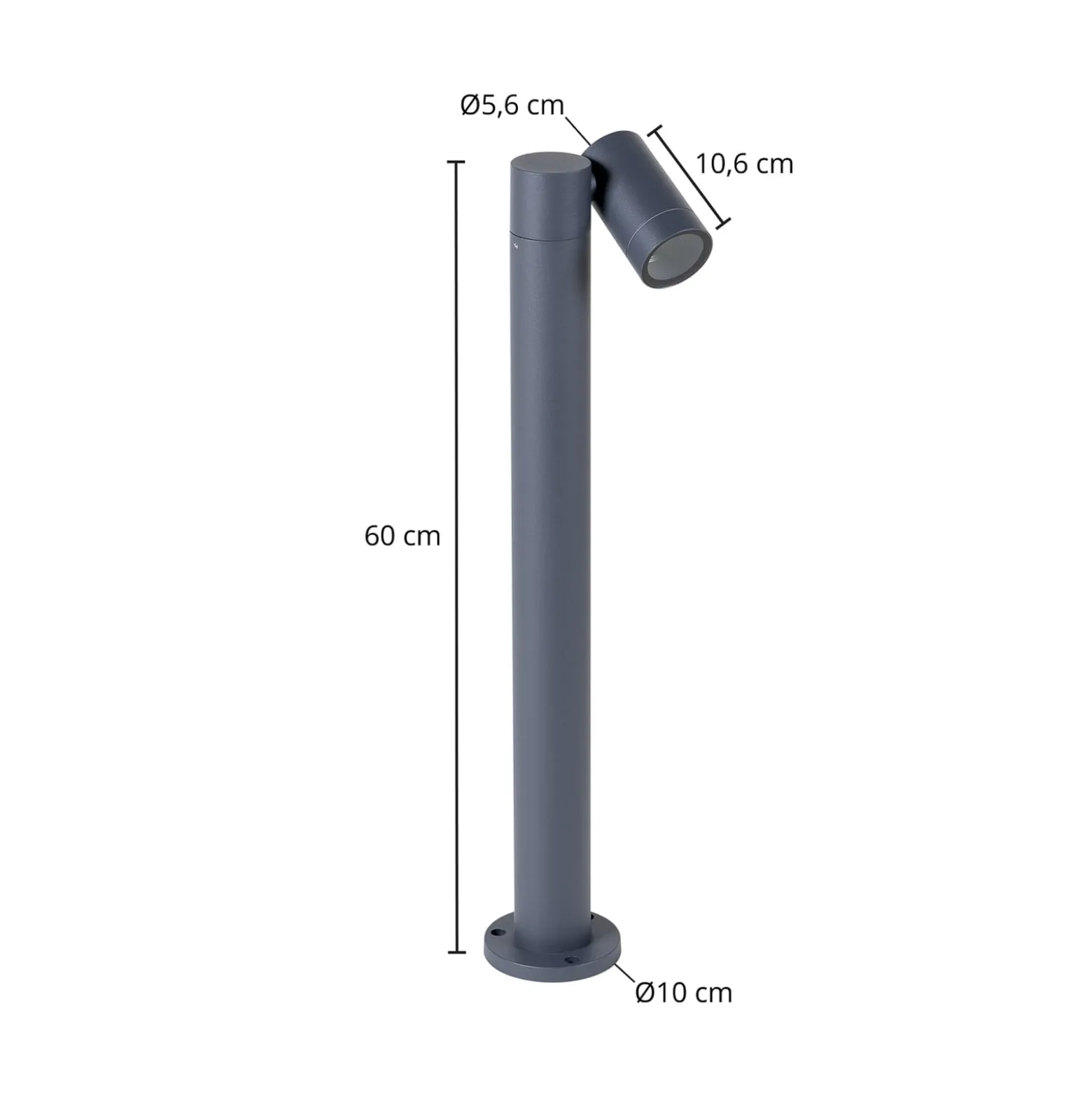 Prios Wegeleuchte Tulimar, 1-flg., 60cm, Metall, IP65