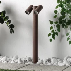 Prios Wegeleuchte Tulimar, 2-flg., 60 cm, rost, IP65