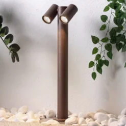 Prios Wegeleuchte Tulimar, 2-flg., 60 cm, rost, IP65