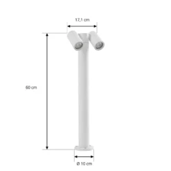 Prios Wegeleuchte Tulimar, 2-flg., 60 cm, weiß, IP65