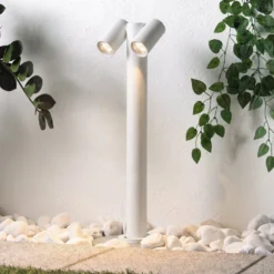 Prios Wegeleuchte Tulimar, 2-flg., 60 cm, weiß, IP65
