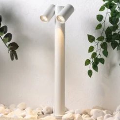 Prios Wegeleuchte Tulimar, 2-flg., 60 cm, weiß, IP65