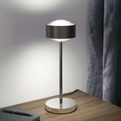 Puk! 120 Eye Table LED, Linsen matt, braun/chrom