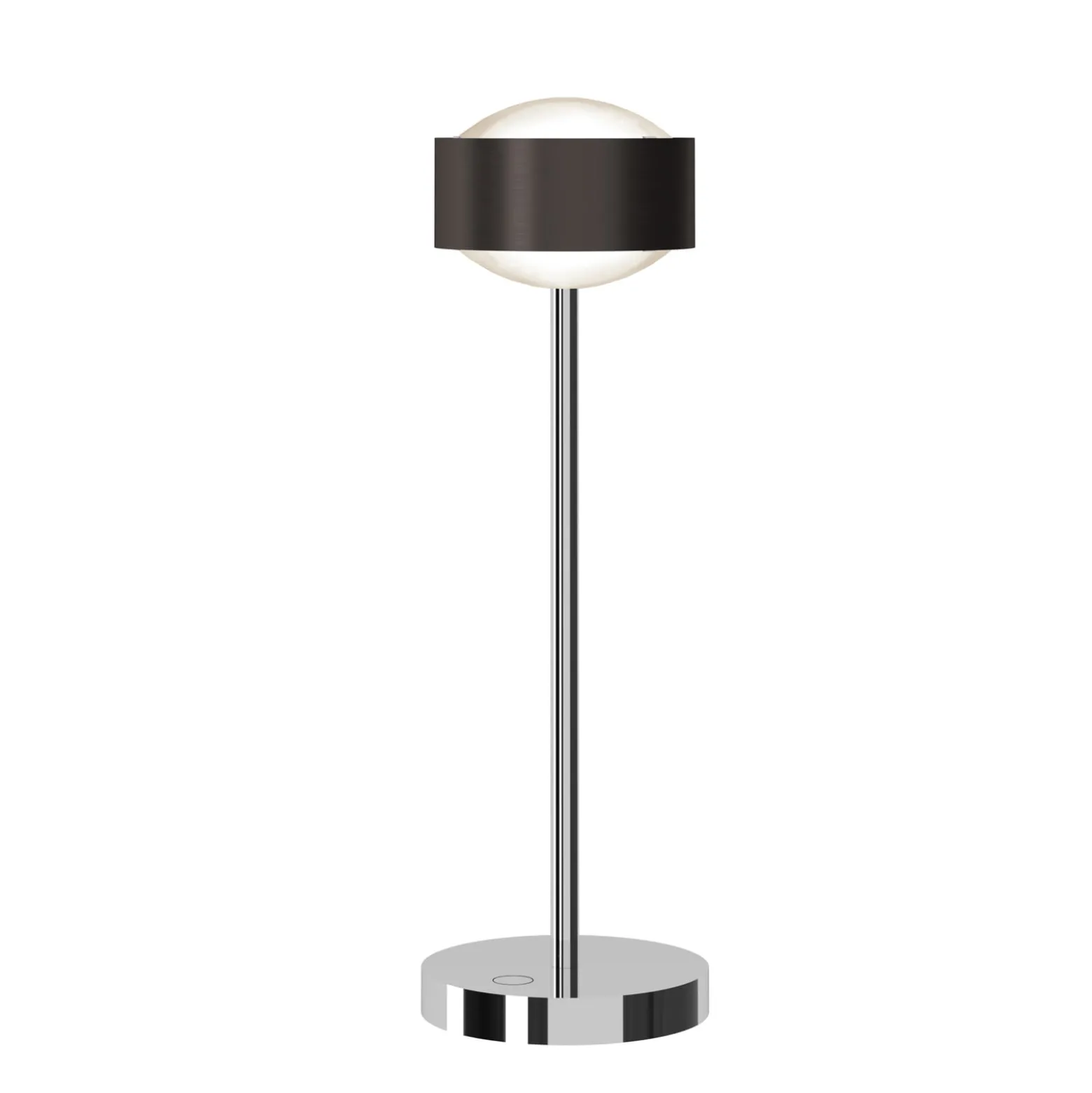 Puk! 120 Eye Table LED, Linsen matt, braun/chrom