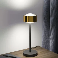 Puk! 120 Eye Table LED Linsen matt messing/schwarz