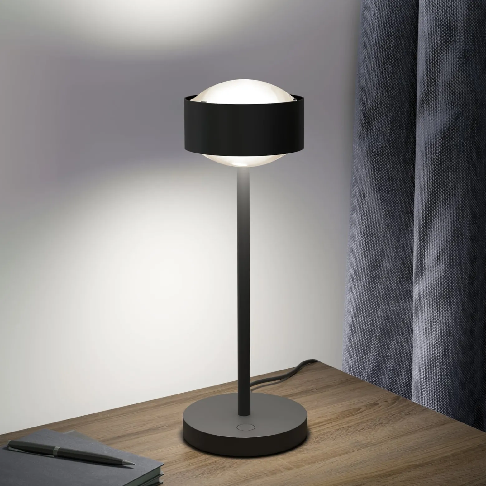 Puk! 120 Eye Table LED, Linsen matt, schwarz matt