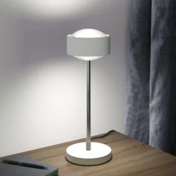 Puk! 120 Eye Table LED, Linsen matt, weiß/chrom