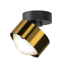 Puk! 80 Move LED-Spot Linse matt messing/schwarz