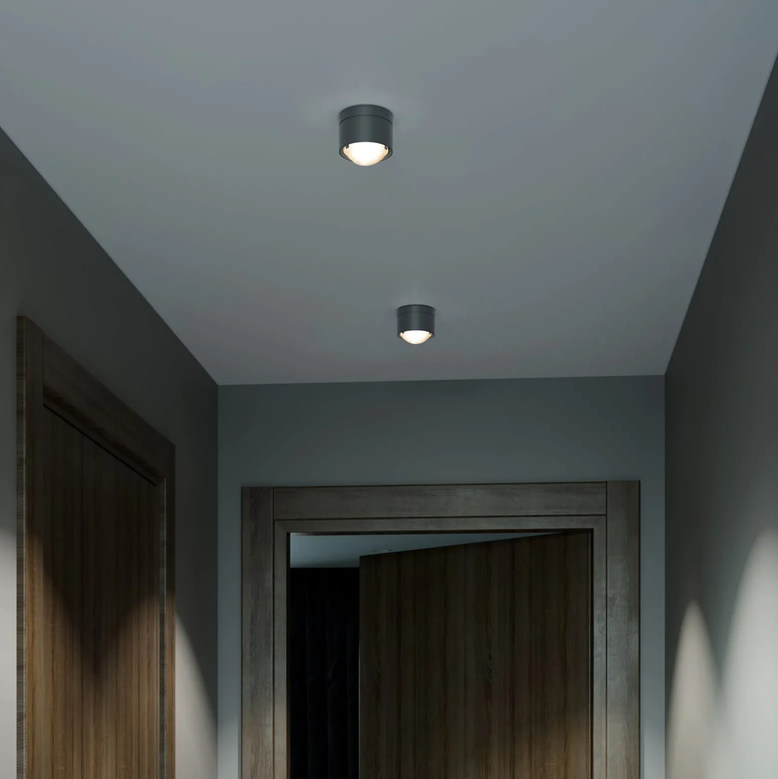 Puk! 80 One LED-Deckenspot Linse matt, anthrazit