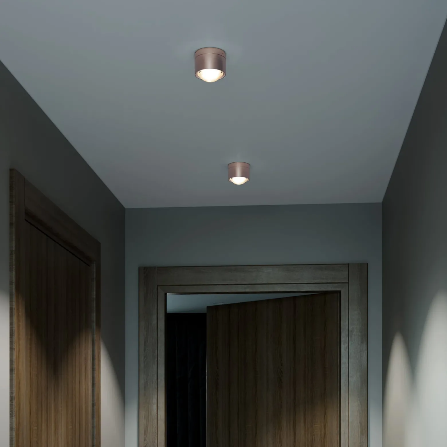 Puk! 80 One LED-Deckenspot Linse matt, kupfer