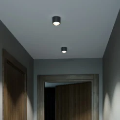 Puk! 80 One LED-Deckenspot Linse matt schwarz matt