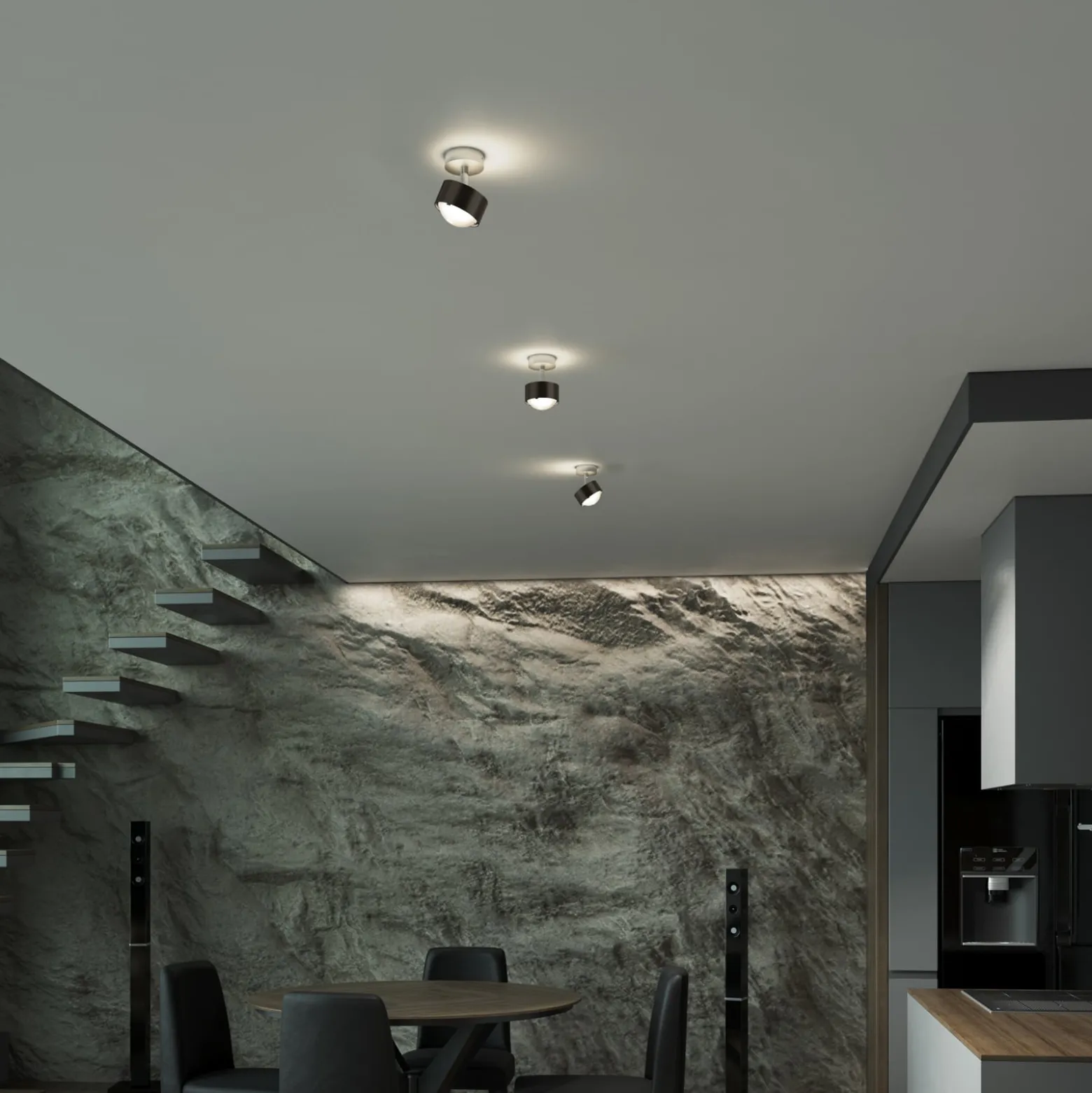 Puk! 80 Turn Up/Downlight Linse matt braun/chrom