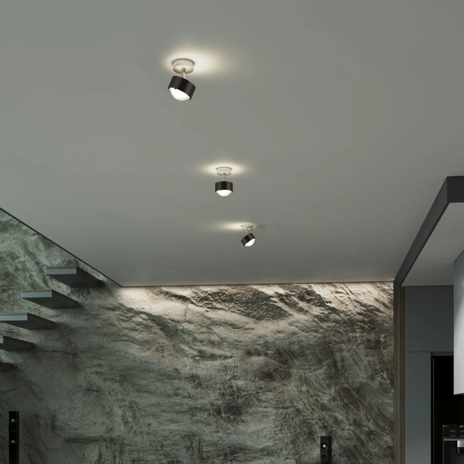 Puk! 80 Turn Up/Downlight Linse matt braun/chrom