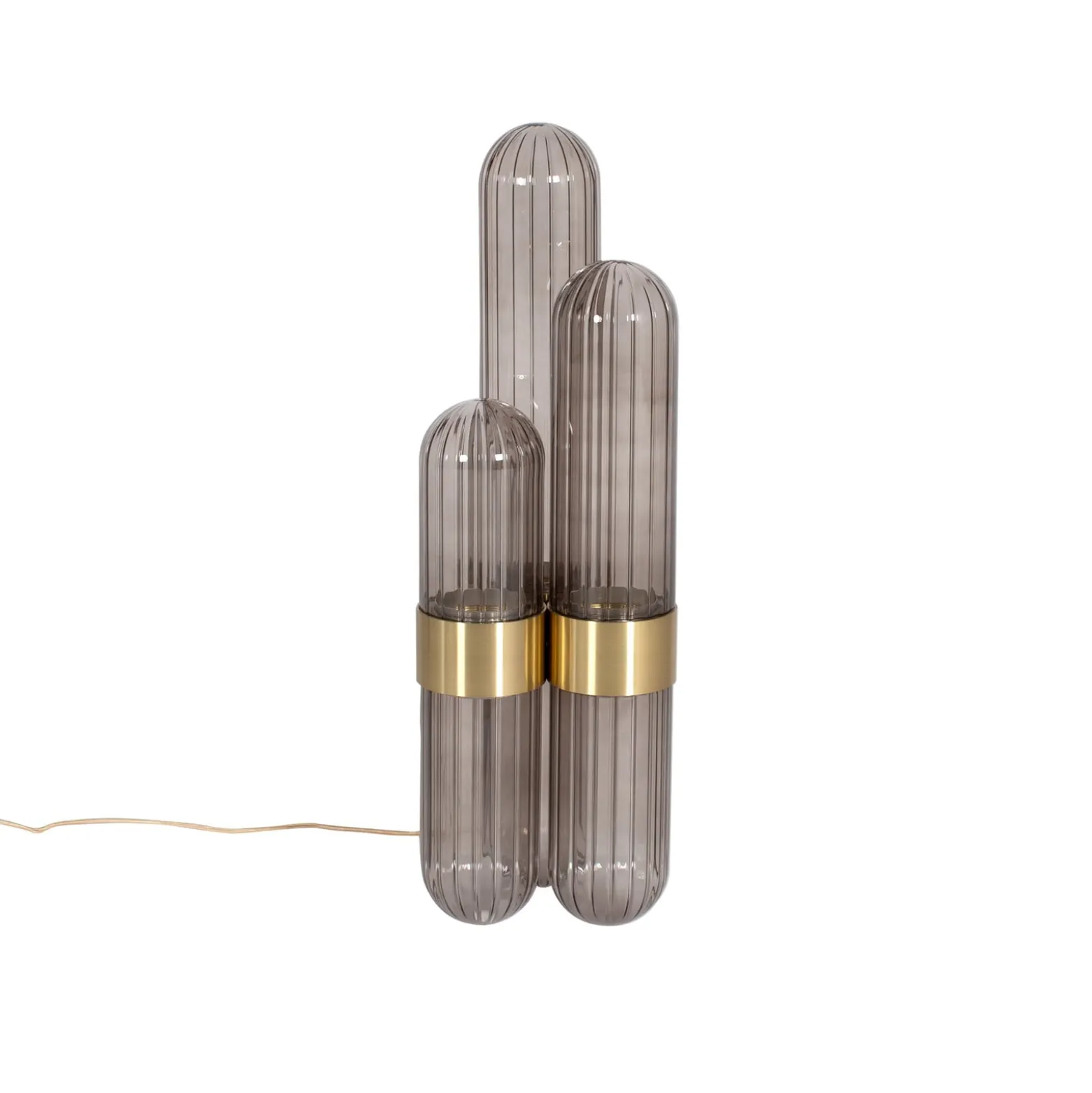 pulpo LED-Tischlampe Cactus Small, rauchgrau/messing poliert