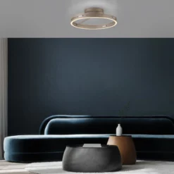 PURE LED-Deckenleuchte Loop bronzefarben, Metall Ø 60 cm CCT