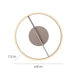 PURE LED-Deckenleuchte Loop bronzefarben, Metall Ø 60 cm CCT
