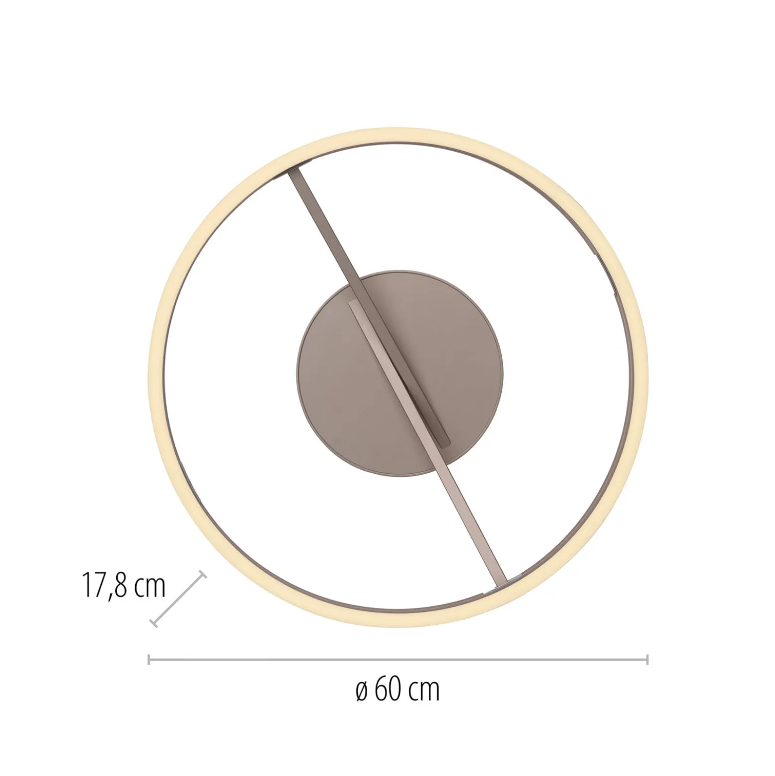 PURE LED-Deckenleuchte Loop bronzefarben, Metall Ø 60 cm CCT