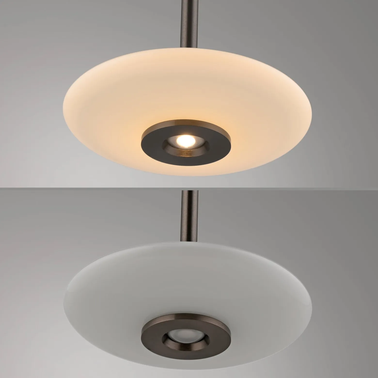 PURE LED-Hängelampe Vitrum braun/opal Glas/Aluminium Ø 22 cm