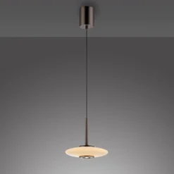 PURE LED-Hängelampe Vitrum braun/opal Glas/Aluminium Ø 22 cm