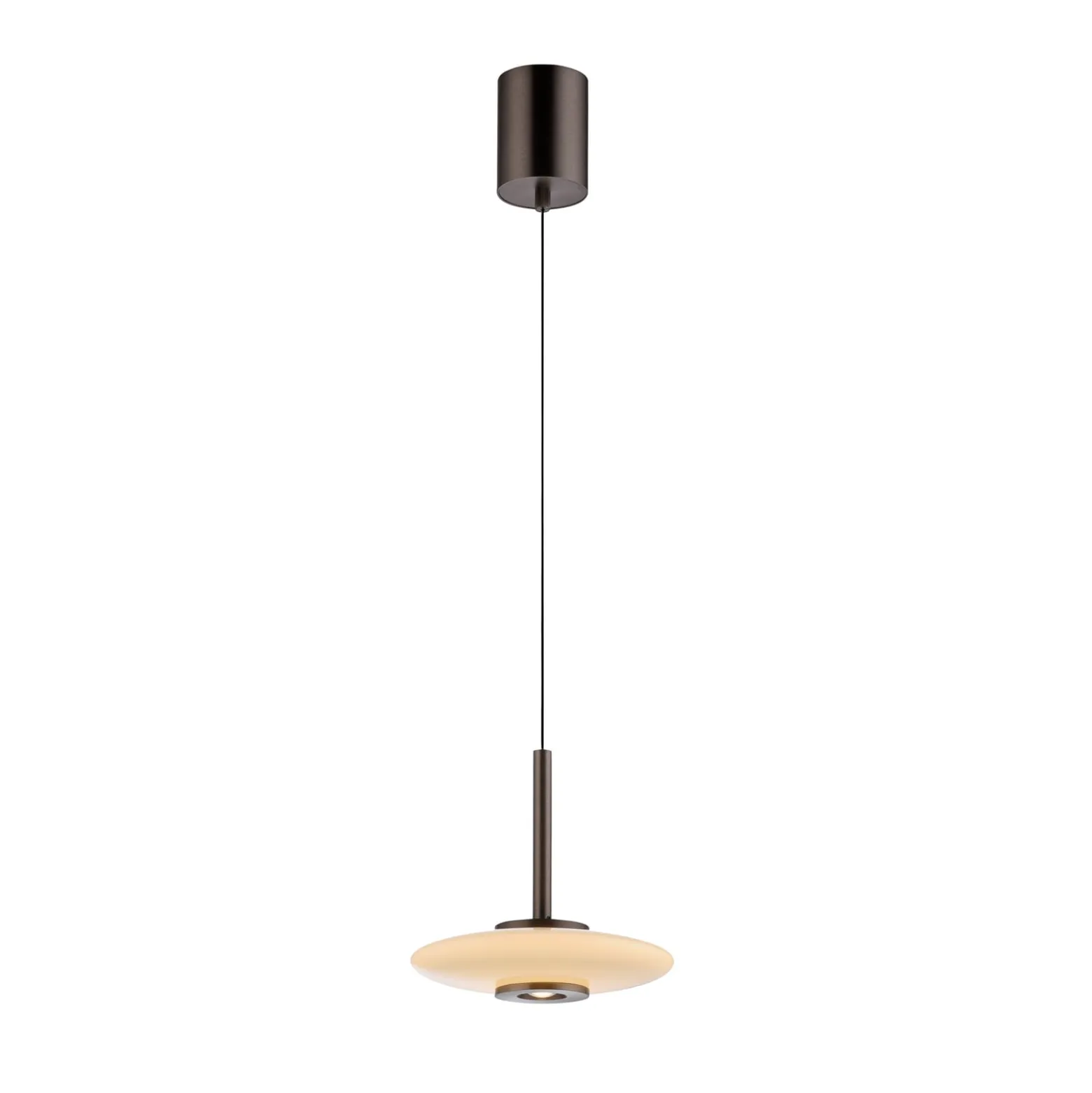 PURE LED-Hängelampe Vitrum braun/opal Glas/Aluminium Ø 22 cm