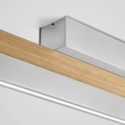 Quitani LED-Deckenleuchte Keijo, nickel/eiche