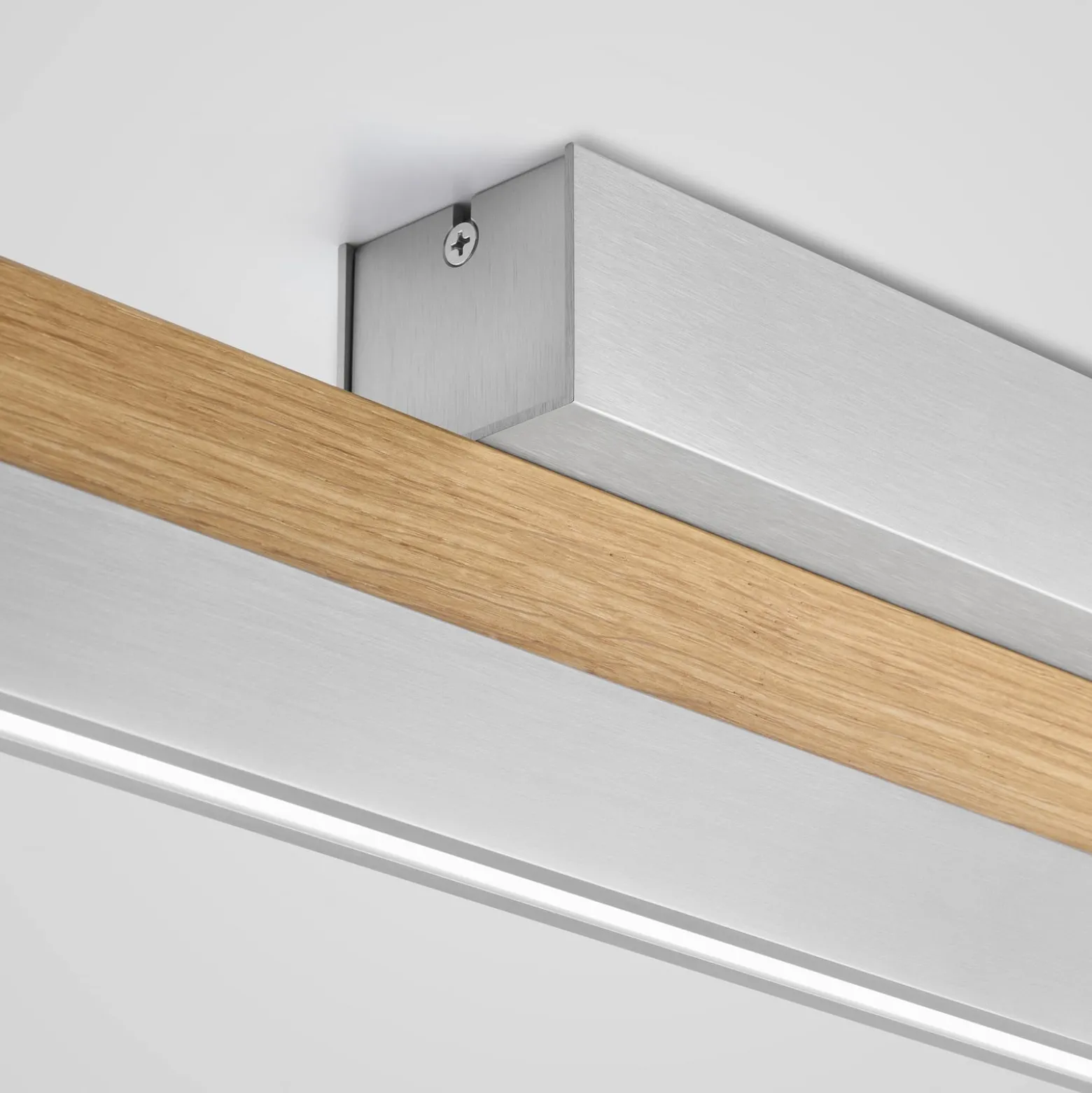 Quitani LED-Deckenleuchte Keijo, nickel/eiche
