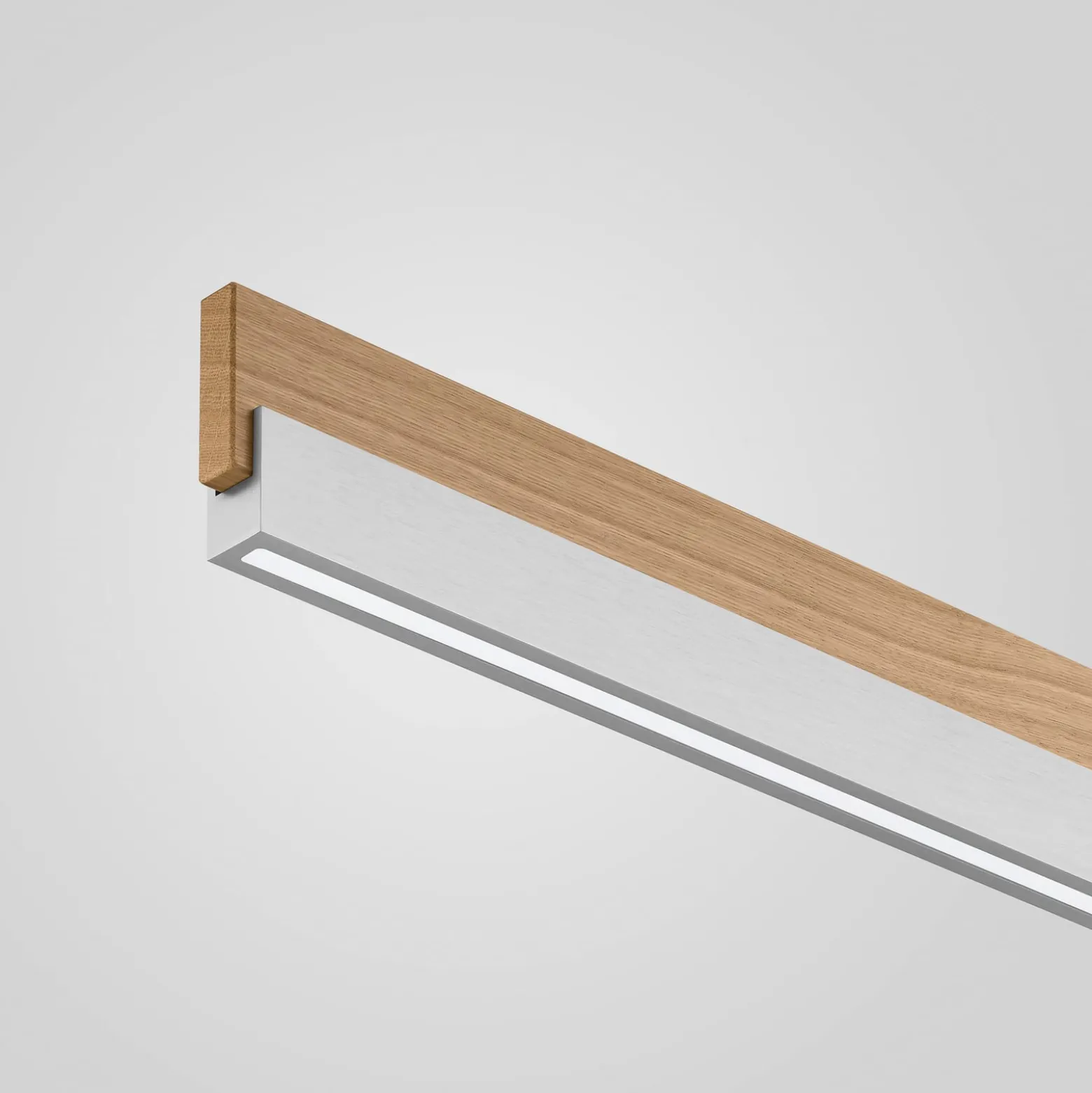 Quitani LED-Deckenleuchte Keijo, nickel/eiche