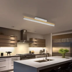 Quitani LED-Deckenleuchte Keijo, nickel/eiche