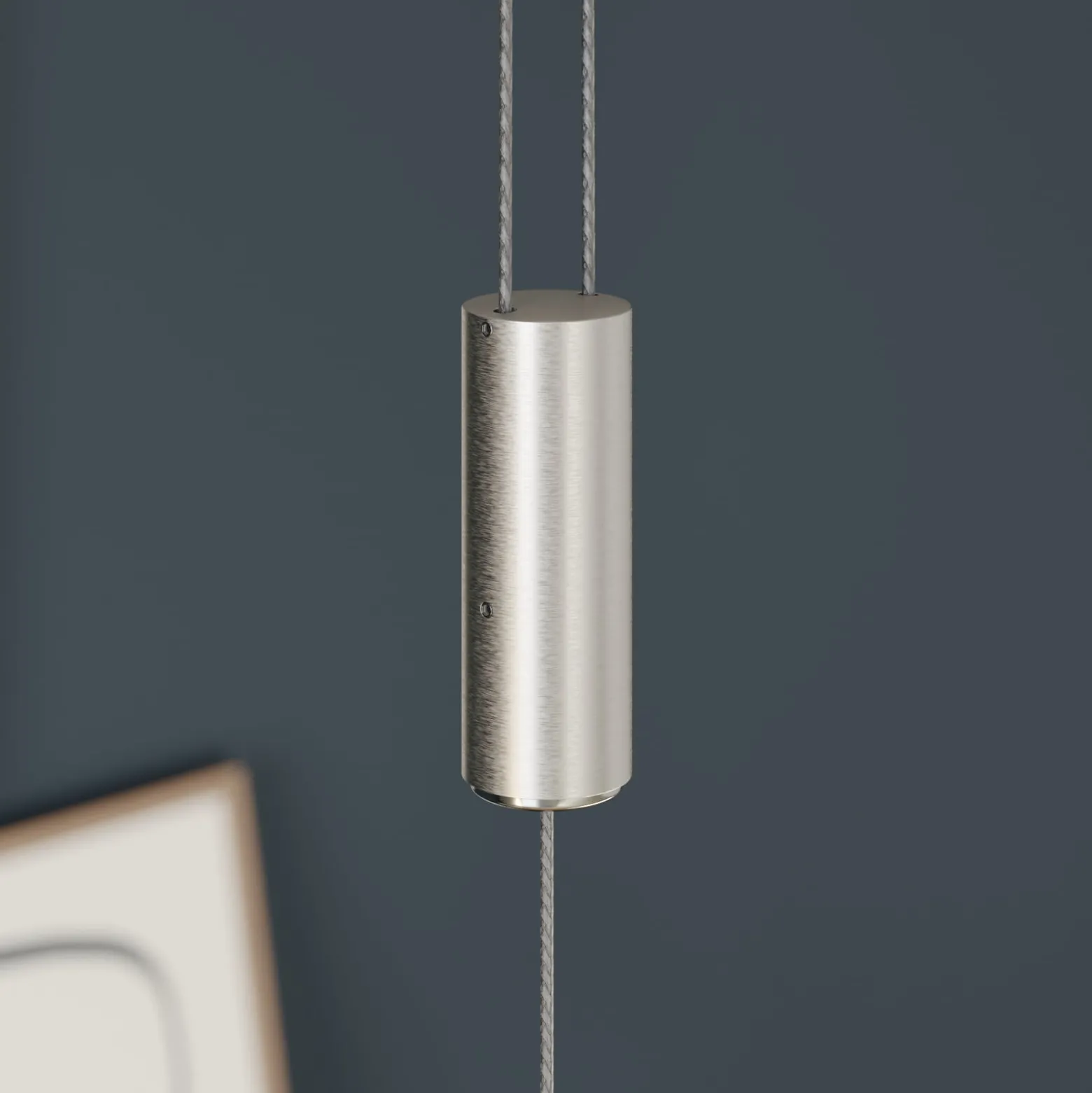 Quitani LED-Hängelampe Alin, Länge 138 cm, Eiche natur