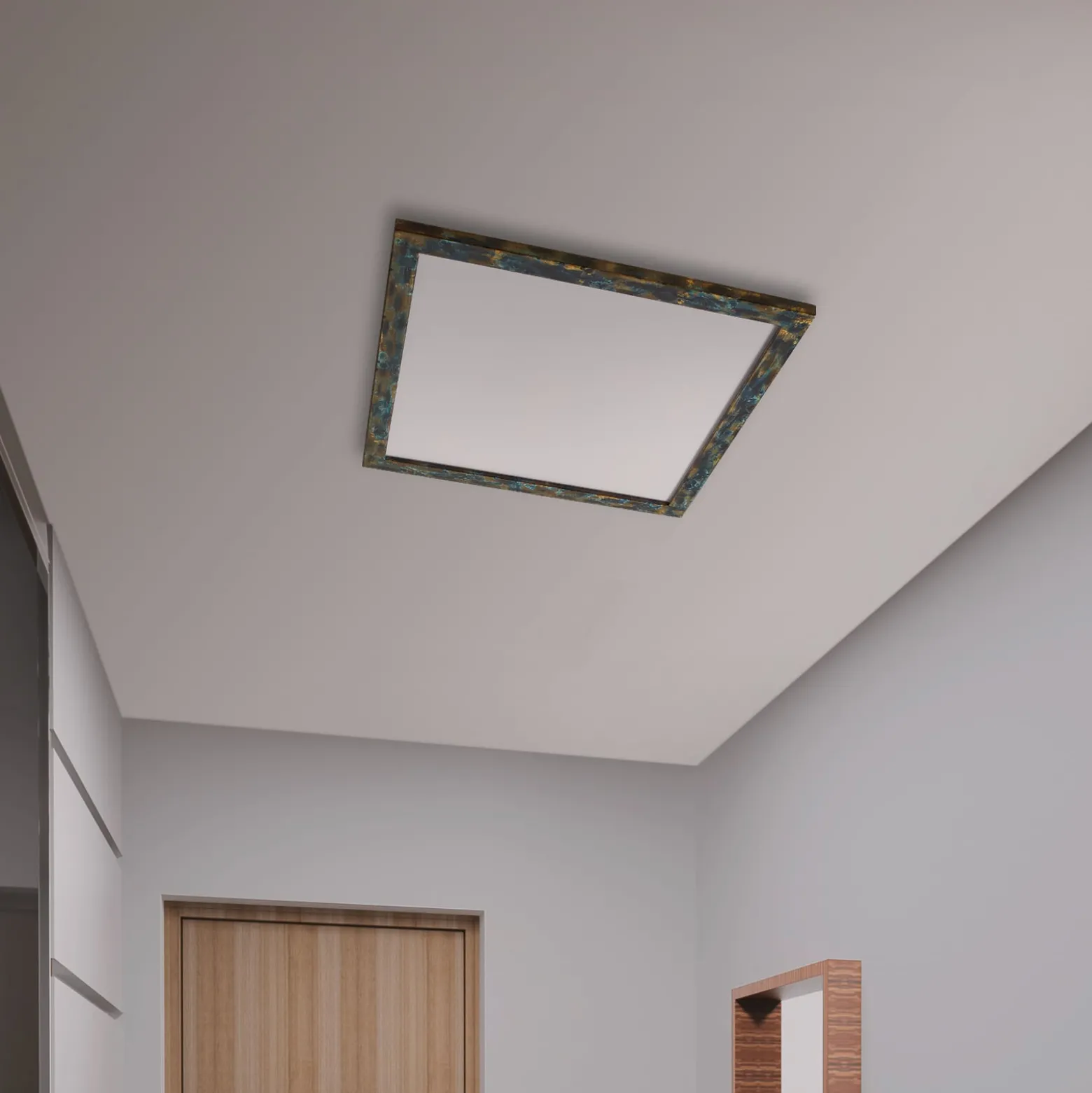 Quitani LED-Panel Aurinor, goldfarbig patiniert, 68 cm