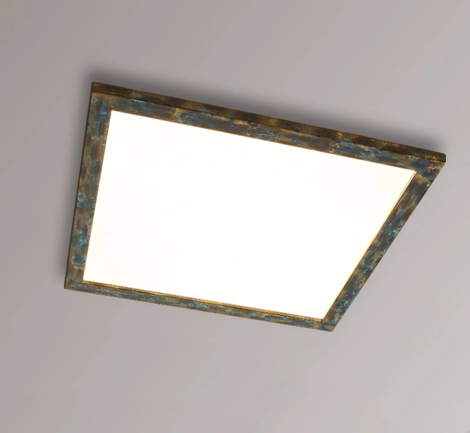 Quitani LED-Panel Aurinor, goldfarbig patiniert, 68 cm
