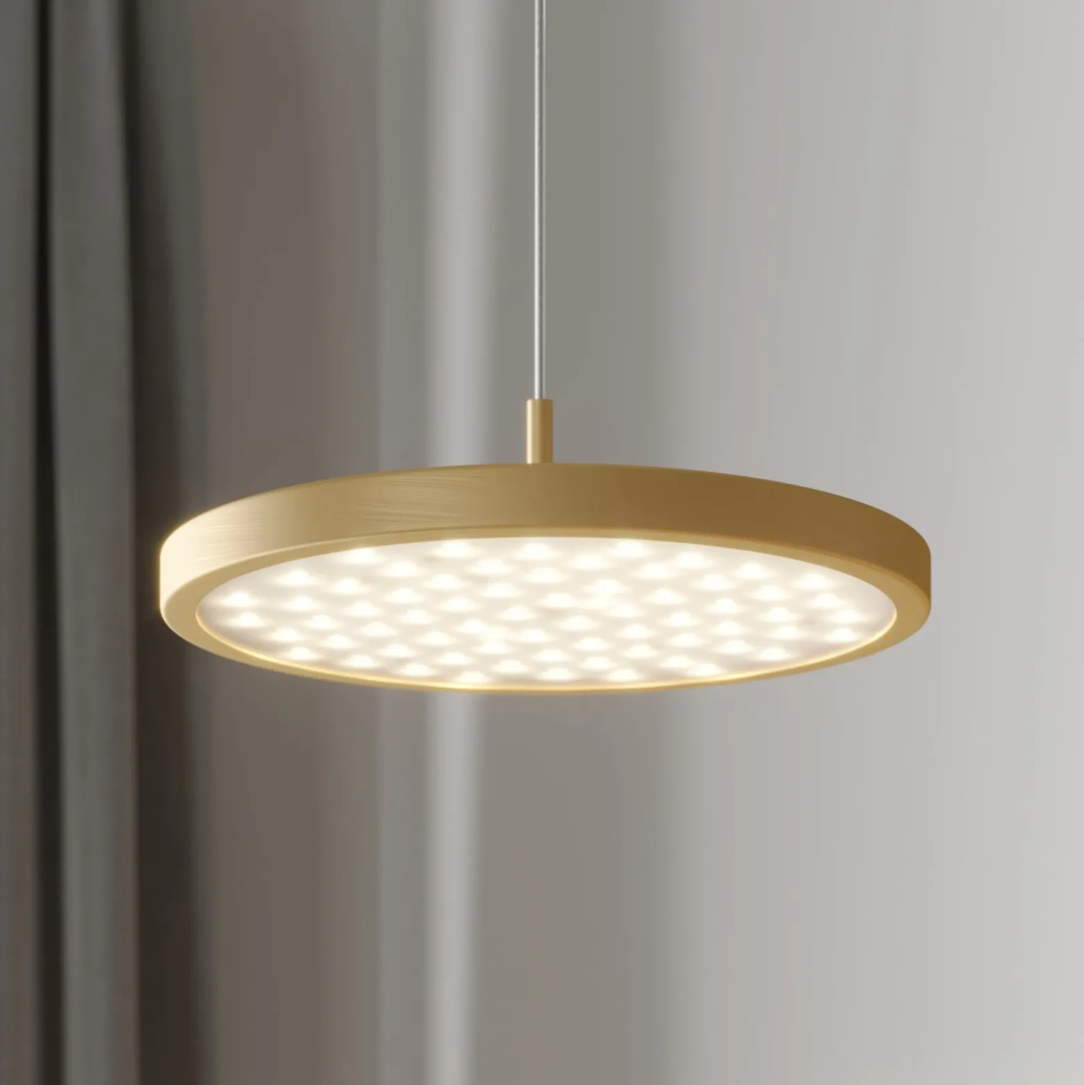 Quitani LED-Pendellampe Gion, 1-flammig, weiß/messing