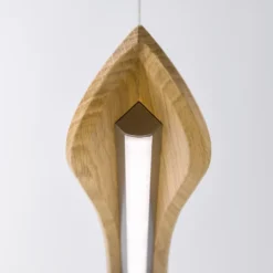 Quitani LED-Pendellampe Hiba, eiche natur, Länge 148 cm