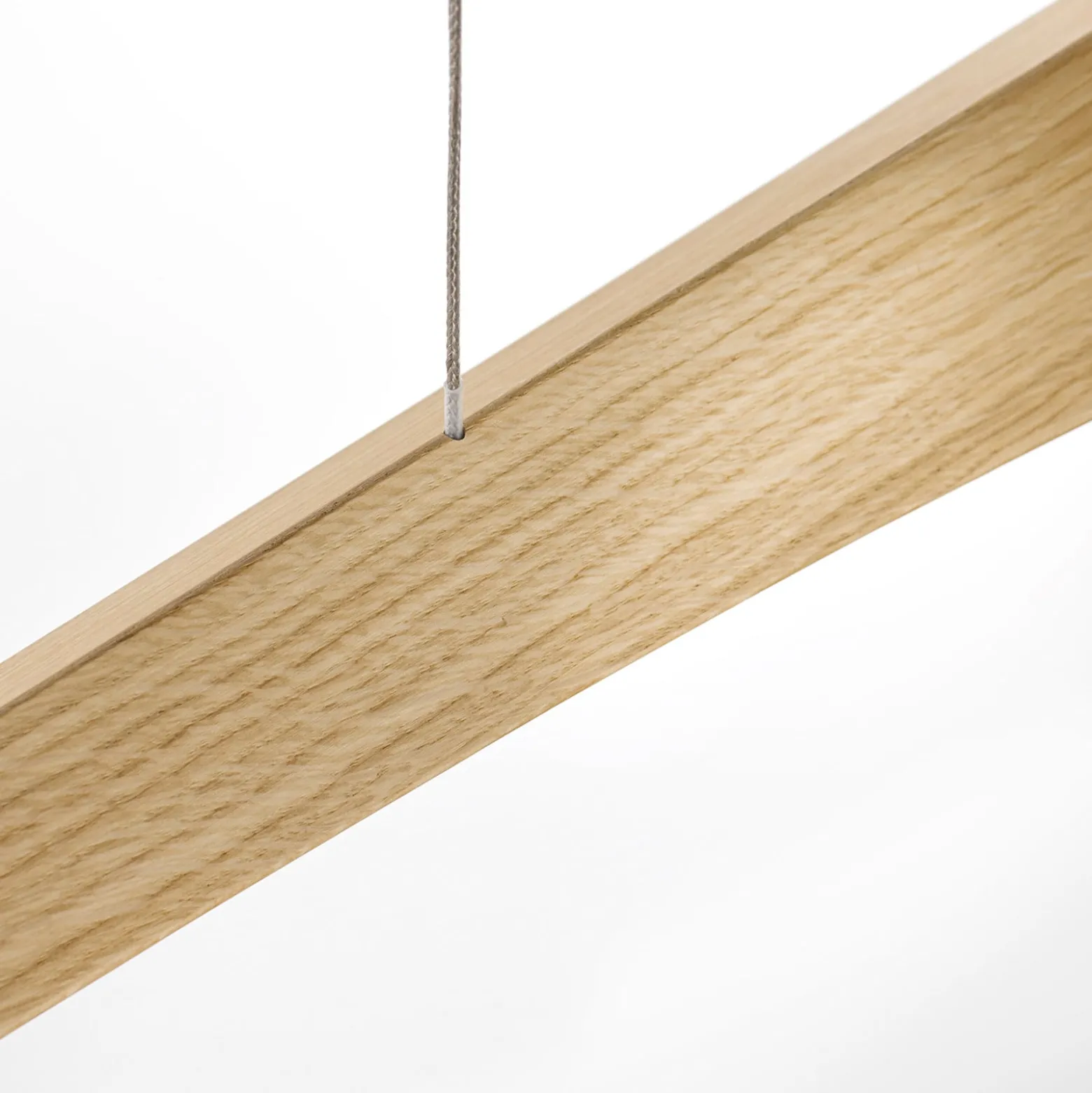 Quitani LED-Pendellampe Hiba, eiche natur, Länge 148 cm