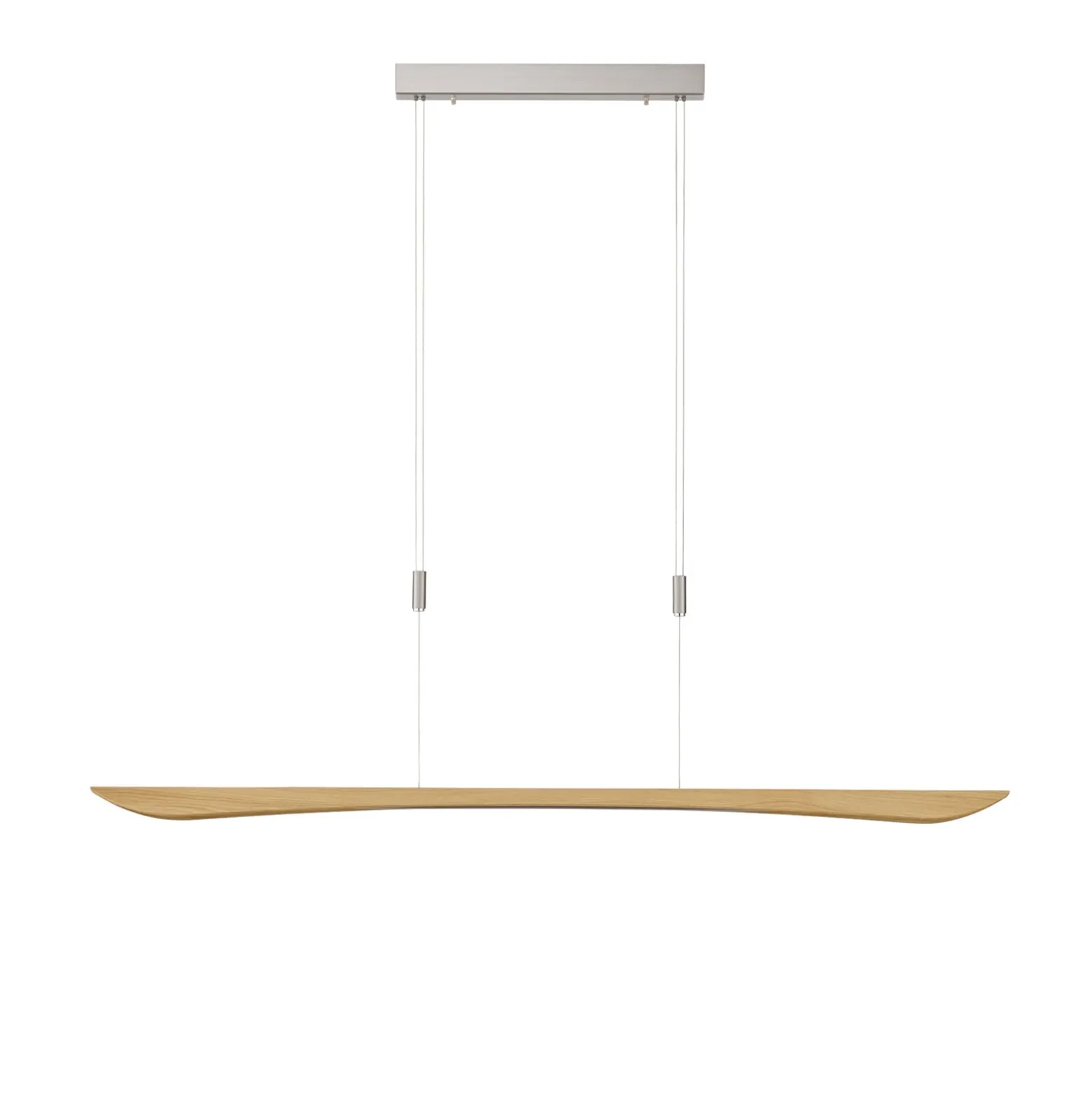 Quitani LED-Pendellampe Hiba, eiche natur, Länge 148 cm