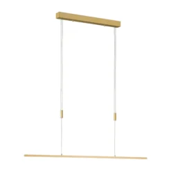 Quitani LED-Pendellampe Tolu, Länge 119 cm, messing