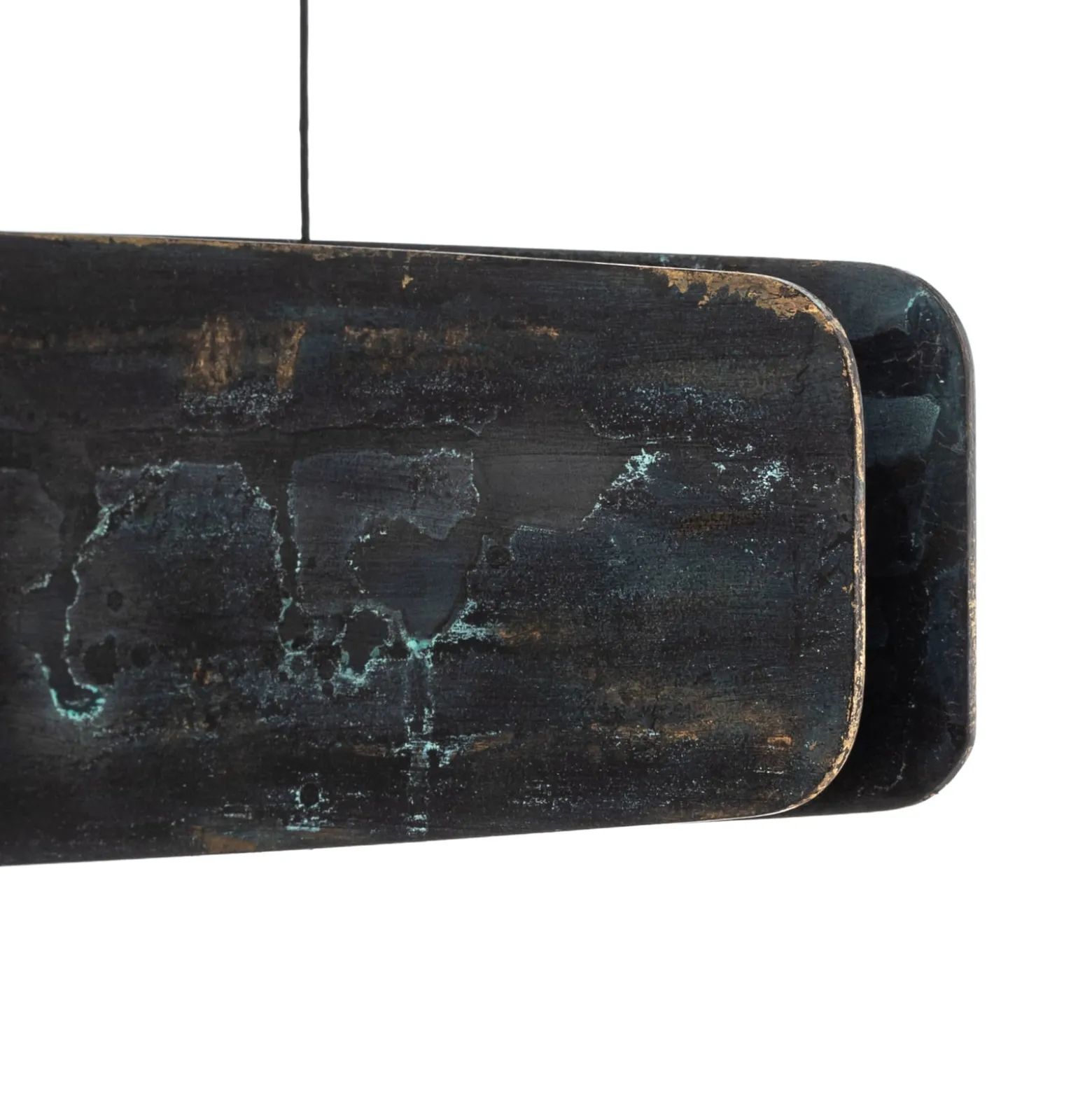 Quitani Lysia LED-Pendel, oxidiert/schwarz, 148 cm