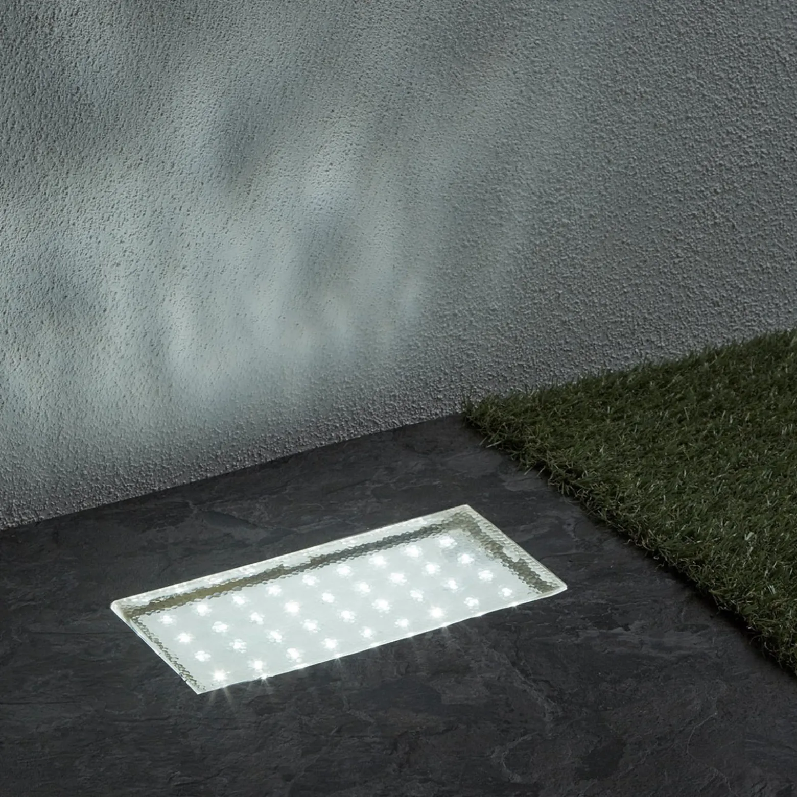 Rechteckige LED-Bodeneinbauleuchte Walkover, 20 cm