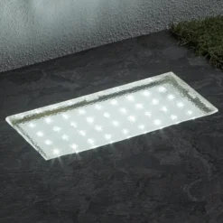 Rechteckige LED-Bodeneinbauleuchte Walkover, 20 cm