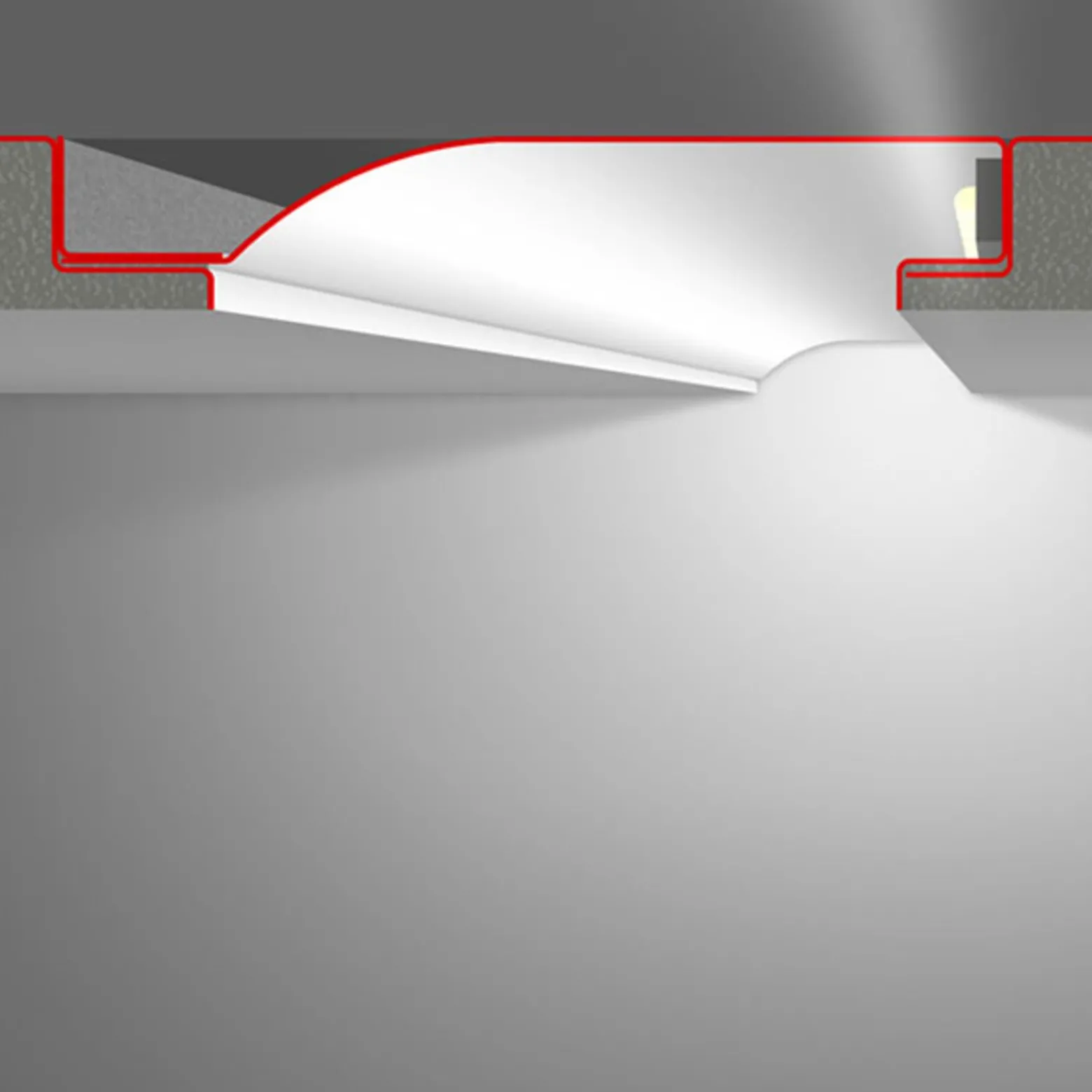 R10-F Putzprofil mit Reflektor-Sichtschenkel
