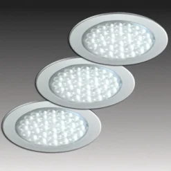R 68-LED Einbaustrahler in Edelstahloptik, 3er-Set