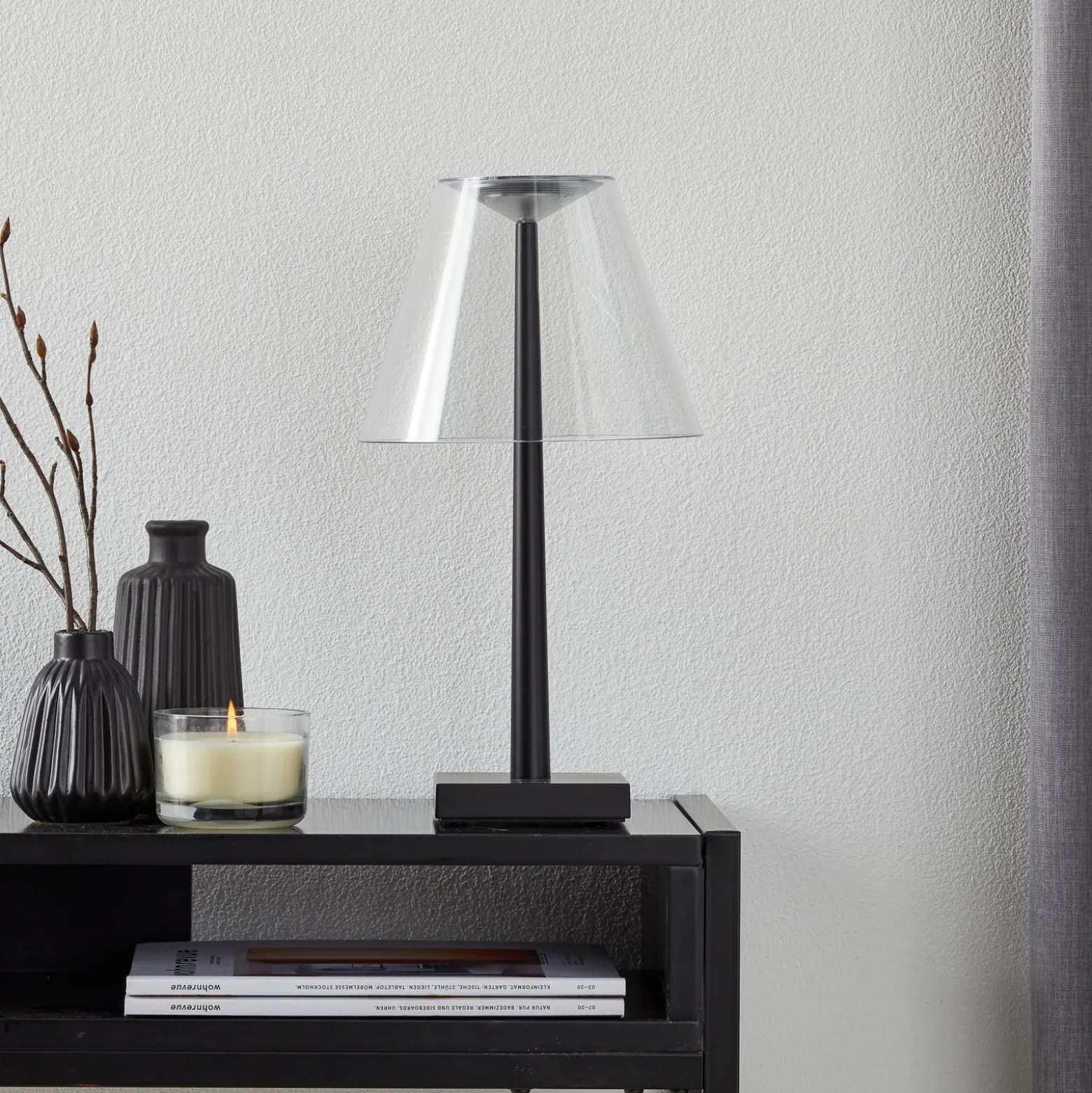 Rotaliana Dina+ T1 LED-Akkutischleuchte schwarz