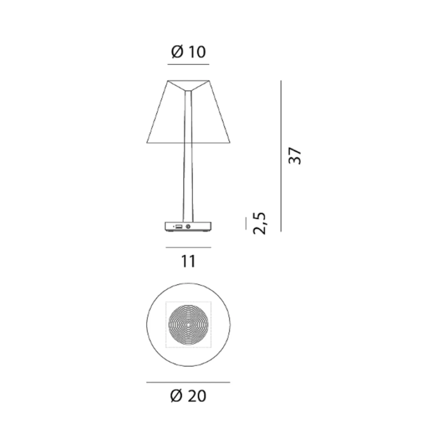 Rotaliana Dina+ T1 LED-Akkutischleuchte schwarz