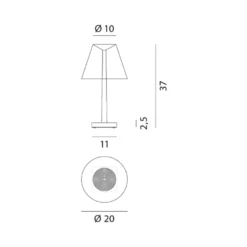 Rotaliana Dina T1 LED-Tischleuchte weiß/bronze